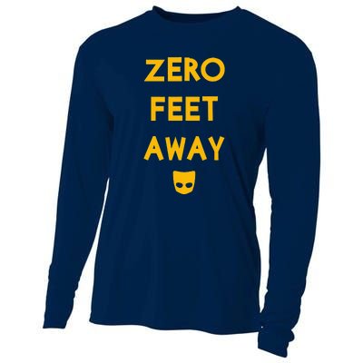 Zero 0 Feet Away Funny Gay Cruising Cooling Performance Long Sleeve Crew