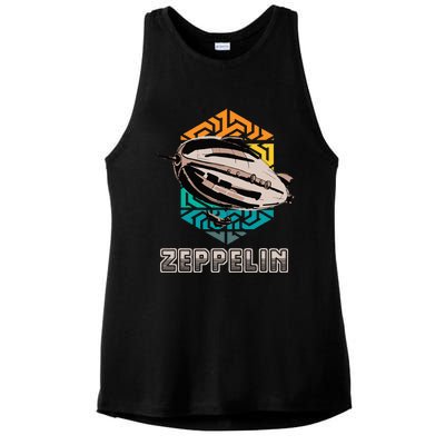 Zeppelin 70s & 80s Blimps Dirigible Airship Ladies PosiCharge Tri-Blend Wicking Tank