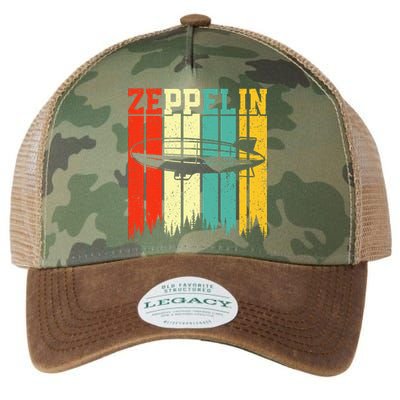 Zeppelin 70s 80s Dirigible Airship Zepelin Zepplin Legacy Tie Dye Trucker Hat