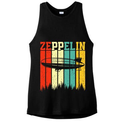 Zeppelin 70s 80s Dirigible Airship Zepelin Zepplin Ladies PosiCharge Tri-Blend Wicking Tank