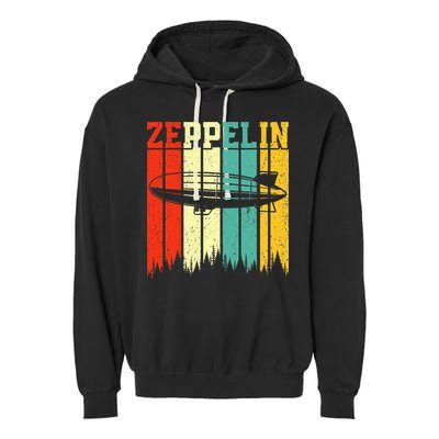 Zeppelin 70s 80s Dirigible Airship Zepelin Zepplin Garment-Dyed Fleece Hoodie