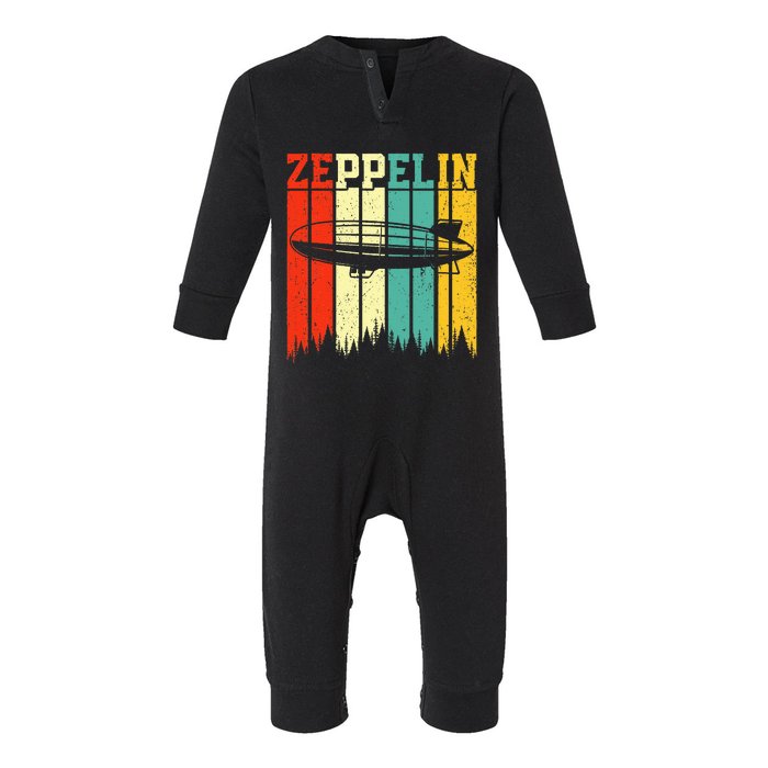 Zeppelin 70s 80s Dirigible Airship Zepelin Zepplin Infant Fleece One Piece