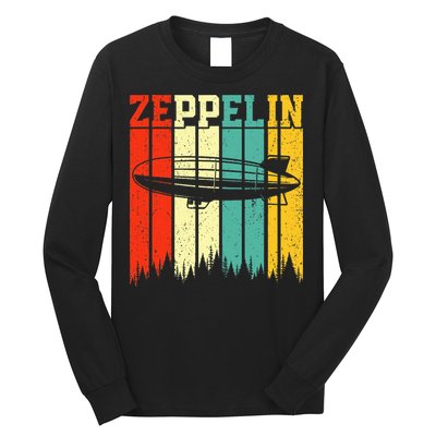 Zeppelin 70s 80s Dirigible Airship Zepelin Zepplin Long Sleeve Shirt