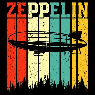 Zeppelin 70s 80s Dirigible Airship Zepelin Zepplin T-Shirt