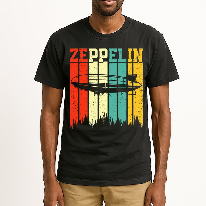 Zeppelin 70s 80s Dirigible Airship Zepelin Zepplin Tall T-Shirt