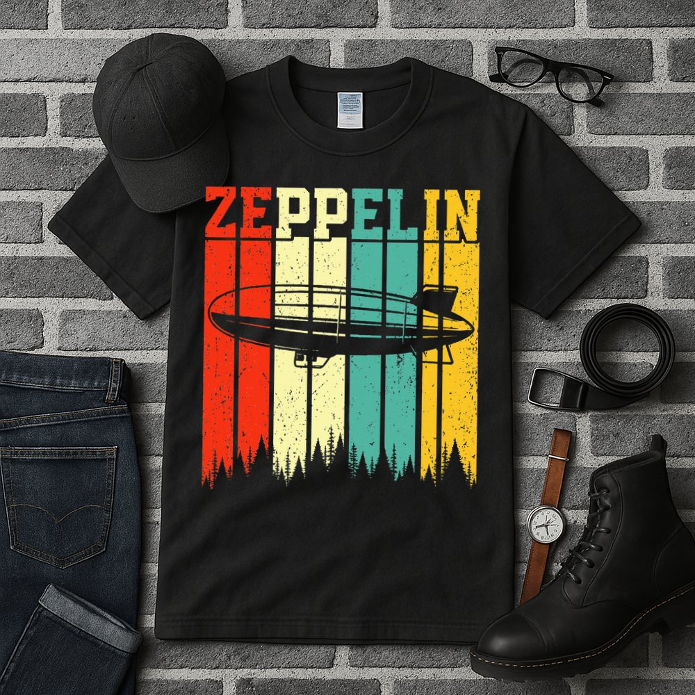 Zeppelin 70s 80s Dirigible Airship Zepelin Zepplin Tall T-Shirt