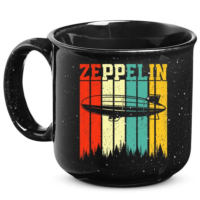 Zeppelin 70s 80s Dirigible Airship Zepelin Zepplin 15oz Campfire Ceramic Mug