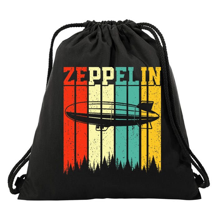 Zeppelin 70s 80s Dirigible Airship Zepelin Zepplin Drawstring Bag