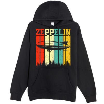 Zeppelin 70s 80s Dirigible Airship Zepelin Zepplin Premium Pullover Hoodie