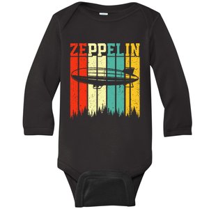 Zeppelin 70s 80s Dirigible Airship Zepelin Zepplin Baby Long Sleeve Bodysuit