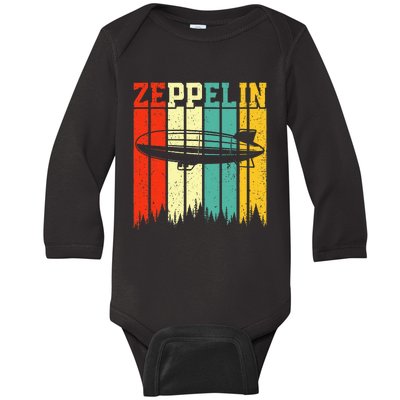 Zeppelin 70s 80s Dirigible Airship Zepelin Zepplin Baby Long Sleeve Bodysuit