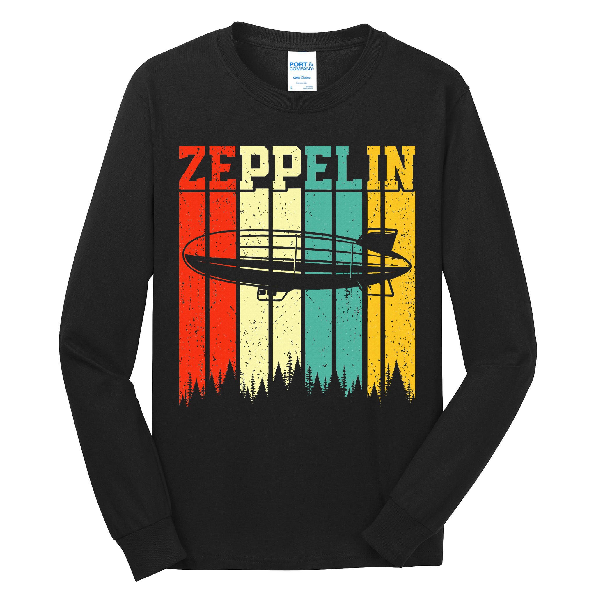 Zeppelin 70s 80s Dirigible Airship Zepelin Zepplin Tall Long Sleeve T-Shirt