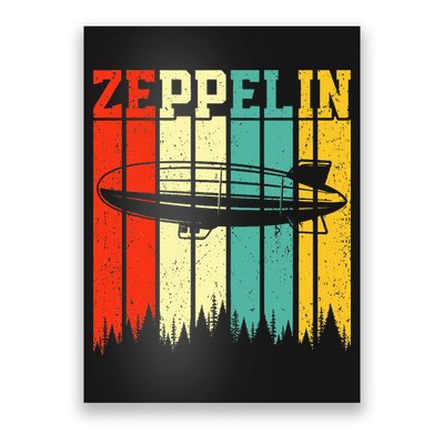 Zeppelin 70s 80s Dirigible Airship Zepelin Zepplin Poster