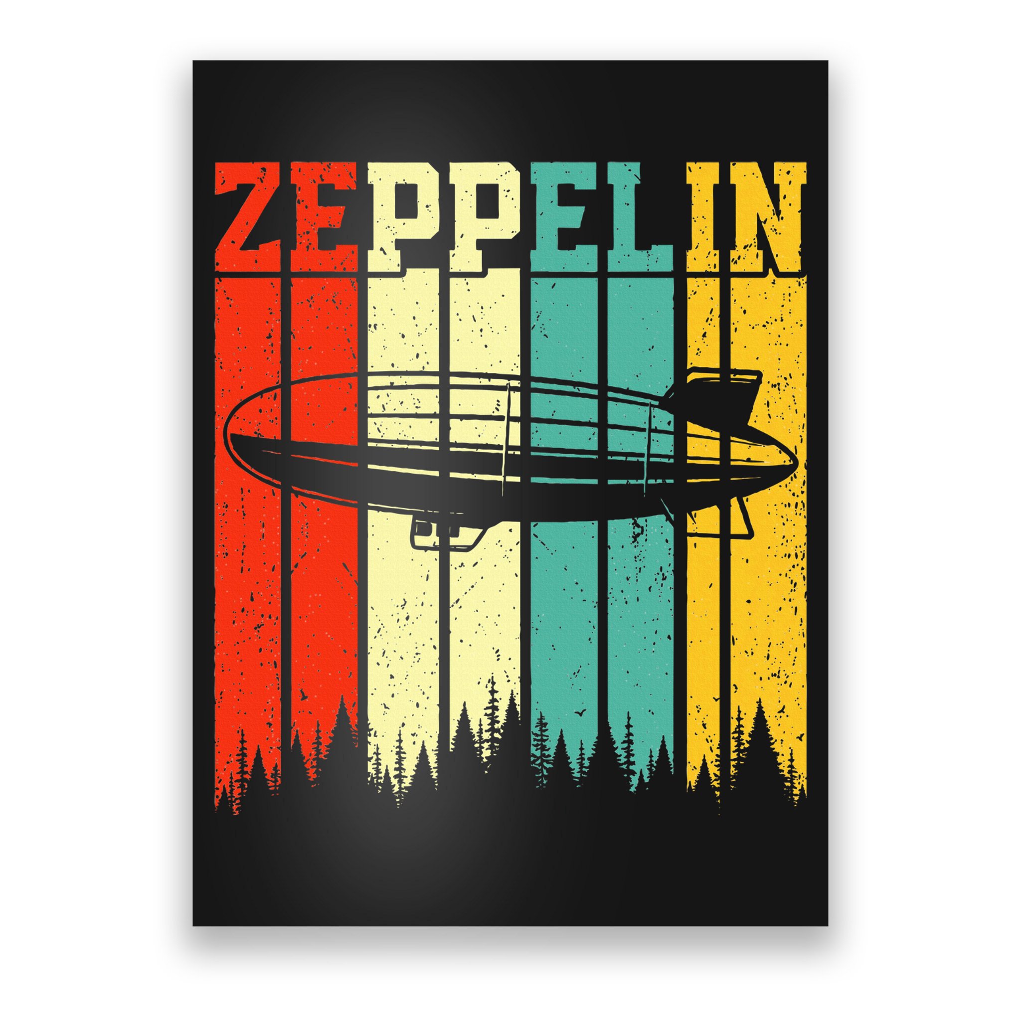 Zeppelin 70s 80s Dirigible Airship Zepelin Zepplin Poster