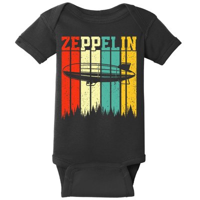 Zeppelin 70s 80s Dirigible Airship Zepelin Zepplin Baby Bodysuit