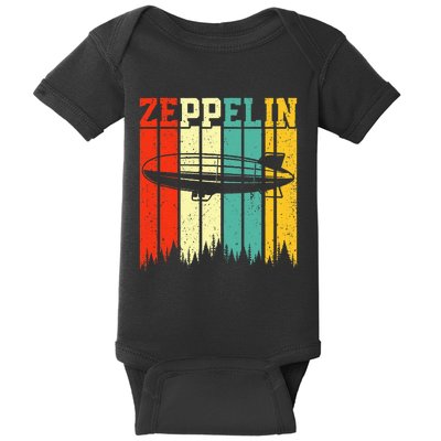 Zeppelin 70s 80s Dirigible Airship Zepelin Zepplin Baby Bodysuit