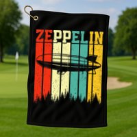 Zeppelin 70s 80s Dirigible Airship Zepelin Zepplin Golf Towel