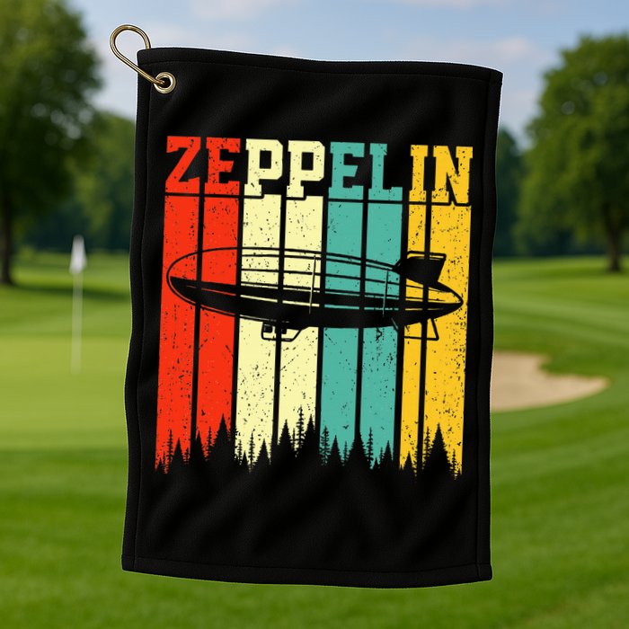 Zeppelin 70s 80s Dirigible Airship Zepelin Zepplin Golf Towel