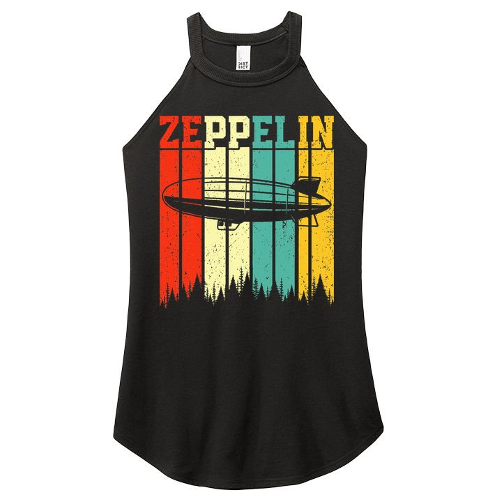 Zeppelin 70s 80s Dirigible Airship Zepelin Zepplin Women's Perfect Tri Rocker Tank