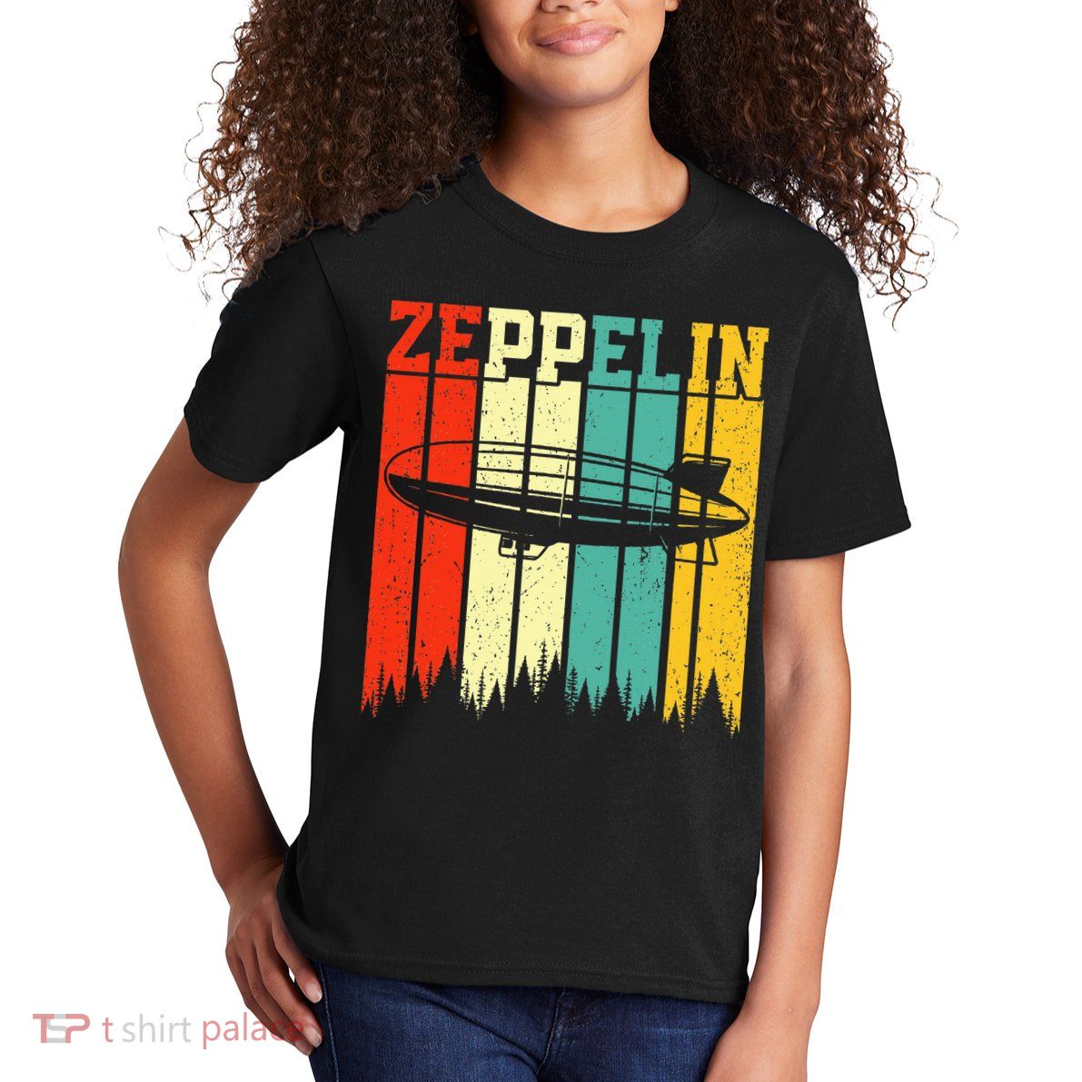 Zeppelin 70s 80s Dirigible Airship Zepelin Zepplin Kids T-Shirt