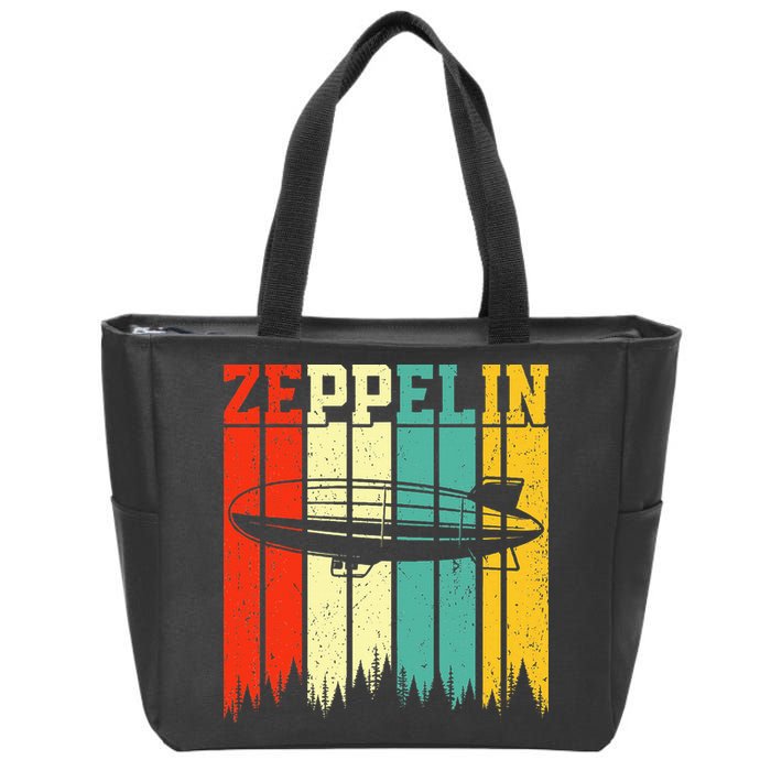 Zeppelin 70s 80s Dirigible Airship Zepelin Zepplin Zip Tote Bag