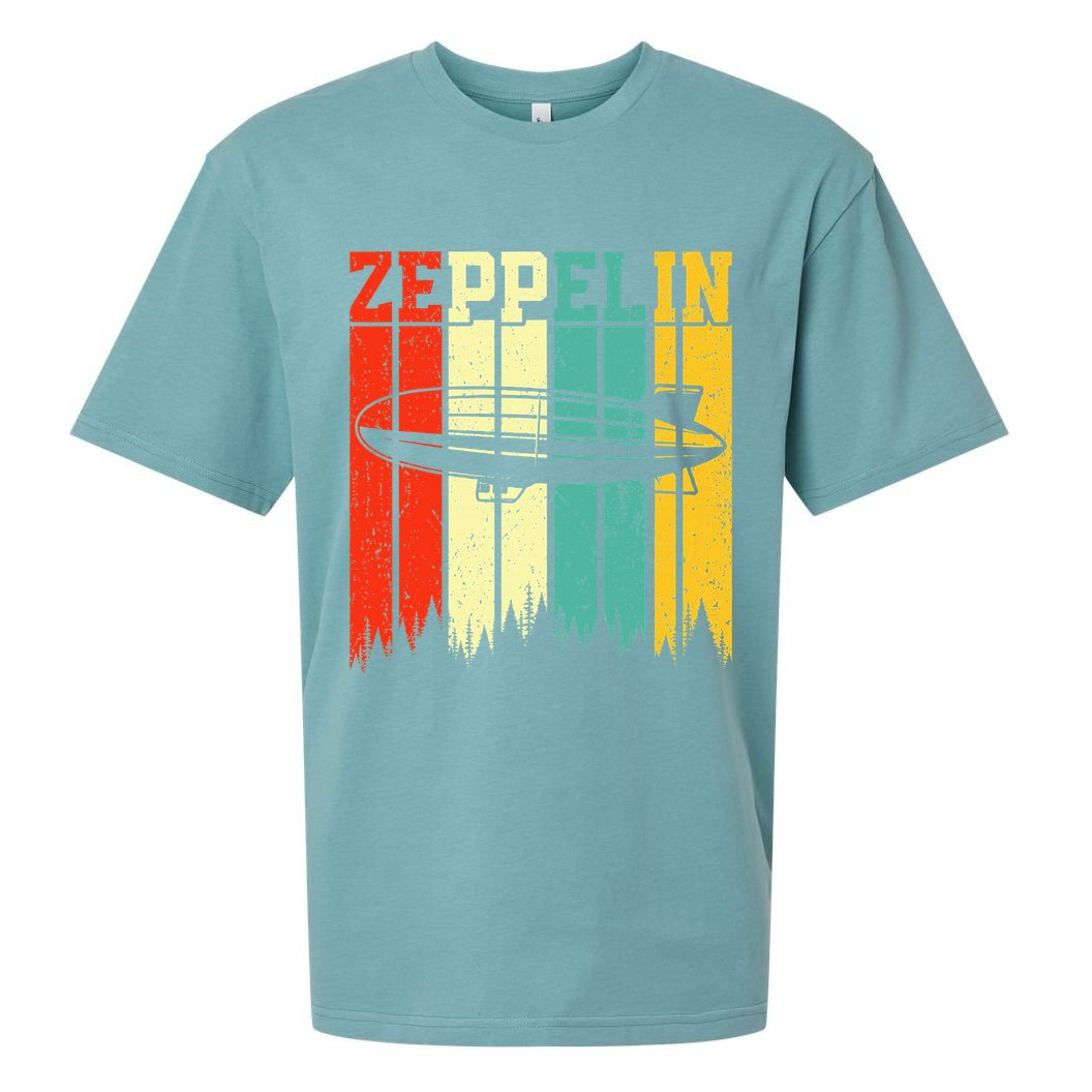 Zeppelin 70s 80s Dirigible Airship Zepelin Zepplin Sueded Cloud Jersey T-Shirt
