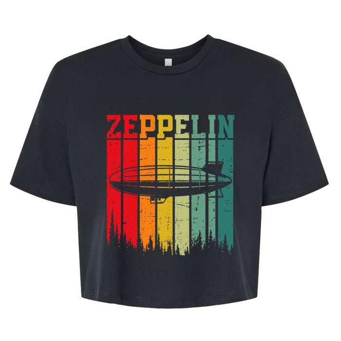 Zeppelin 70s 80s Dirigible Airship Zepelin Zepplin Bella+Canvas Jersey Crop Tee