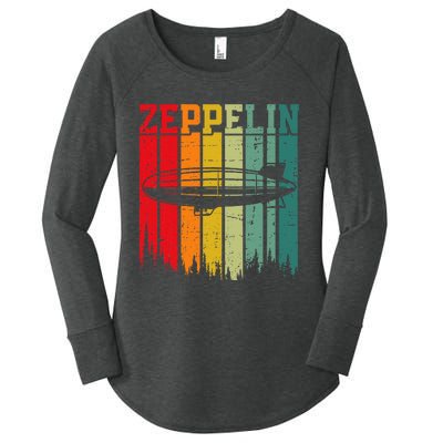 Zeppelin 70s 80s Dirigible Airship Zepelin Zepplin Women's Perfect Tri Tunic Long Sleeve Shirt