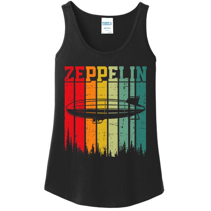 Zeppelin 70s 80s Dirigible Airship Zepelin Zepplin Ladies Essential Tank