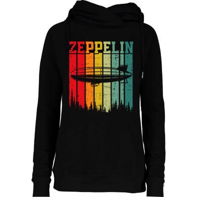 Zeppelin 70s 80s Dirigible Airship Zepelin Zepplin Womens Funnel Neck Pullover Hood