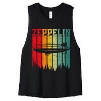 Zeppelin 70s 80s Dirigible Airship Zepelin Zepplin Women's Racerback Cropped Tank