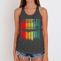 Zeppelin 70s 80s Dirigible Airship Zepelin Zepplin Women's Knotted Racerback Tank