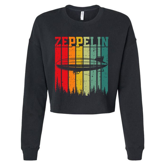 Zeppelin 70s 80s Dirigible Airship Zepelin Zepplin Cropped Pullover Crew