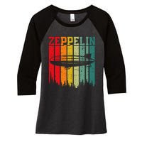 Zeppelin 70s 80s Dirigible Airship Zepelin Zepplin Women's Tri-Blend 3/4-Sleeve Raglan Shirt