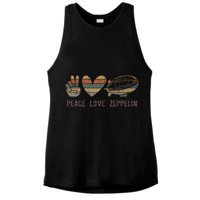 Zeppelin 70s Dirigible Blimp Airship Zepelin Zepplin Ladies PosiCharge Tri-Blend Wicking Tank