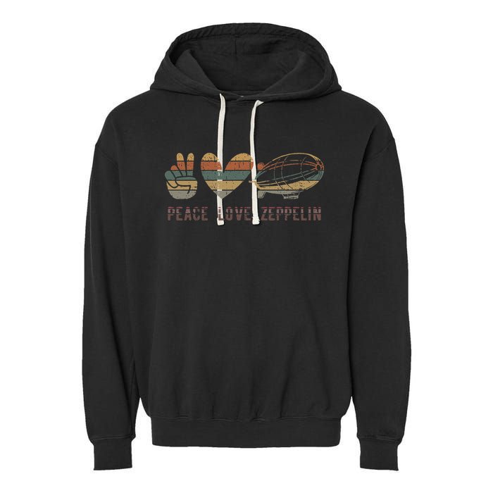 Zeppelin 70s Dirigible Blimp Airship Zepelin Zepplin Garment-Dyed Fleece Hoodie