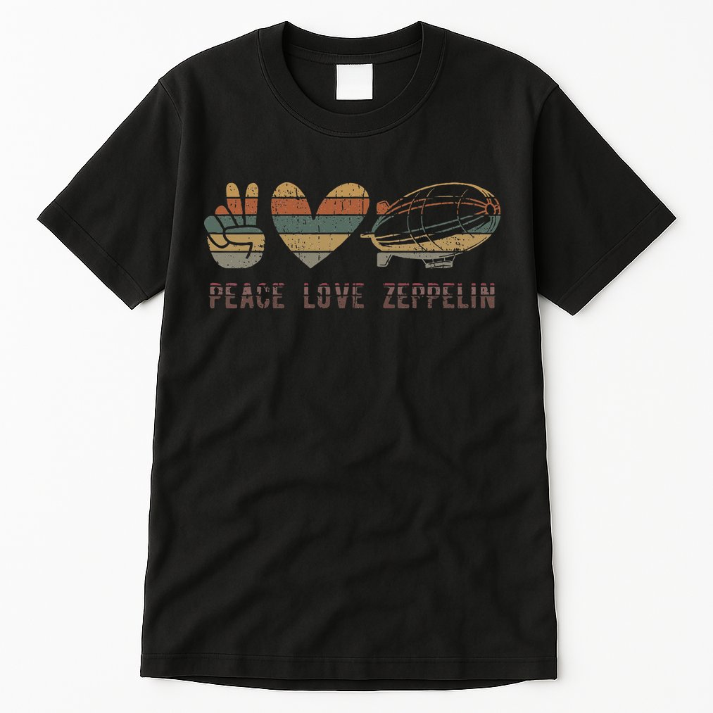 Zeppelin 70s Dirigible Blimp Airship Zepelin Zepplin Tall T-Shirt
