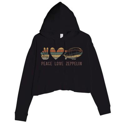 Zeppelin 70s Dirigible Blimp Airship Zepelin Zepplin Crop Fleece Hoodie