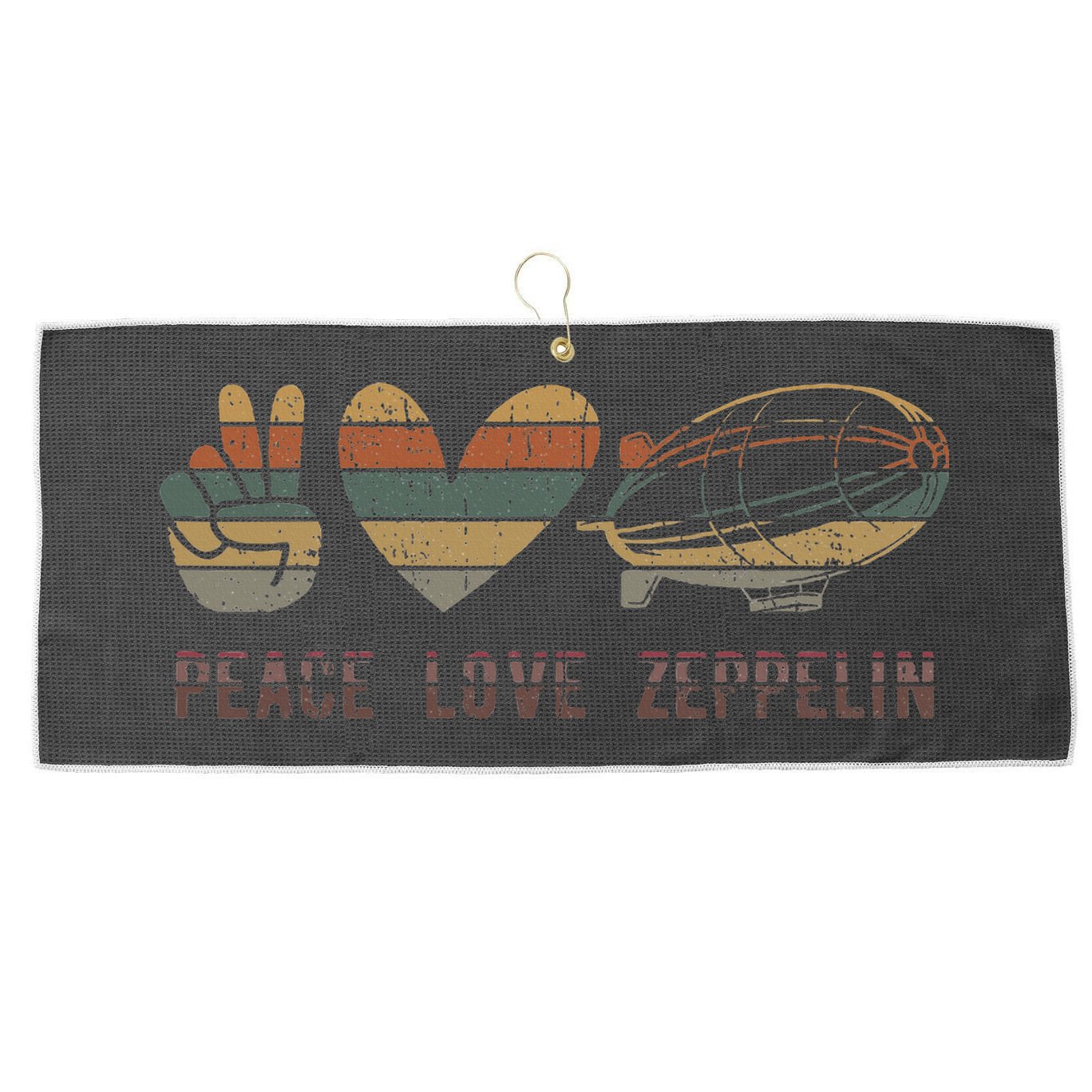 Zeppelin 70s Dirigible Blimp Airship Zepelin Zepplin Large Microfiber Waffle Golf Towel