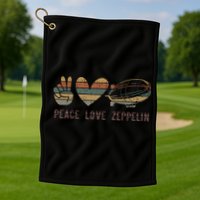 Zeppelin 70s Dirigible Blimp Airship Zepelin Zepplin Golf Towel