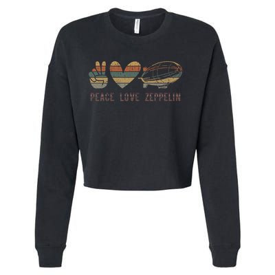 Zeppelin 70s Dirigible Blimp Airship Zepelin Zepplin Cropped Pullover Crew