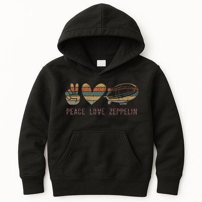 Zeppelin 70s Dirigible Blimp Airship Zepelin Zepplin Kids Hoodie