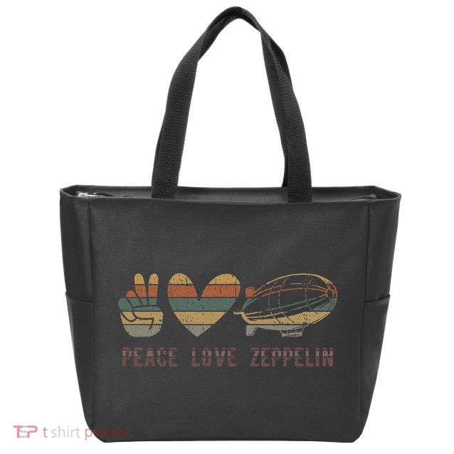 Zeppelin 70s Dirigible Blimp Airship Zepelin Zepplin Zip Tote Bag