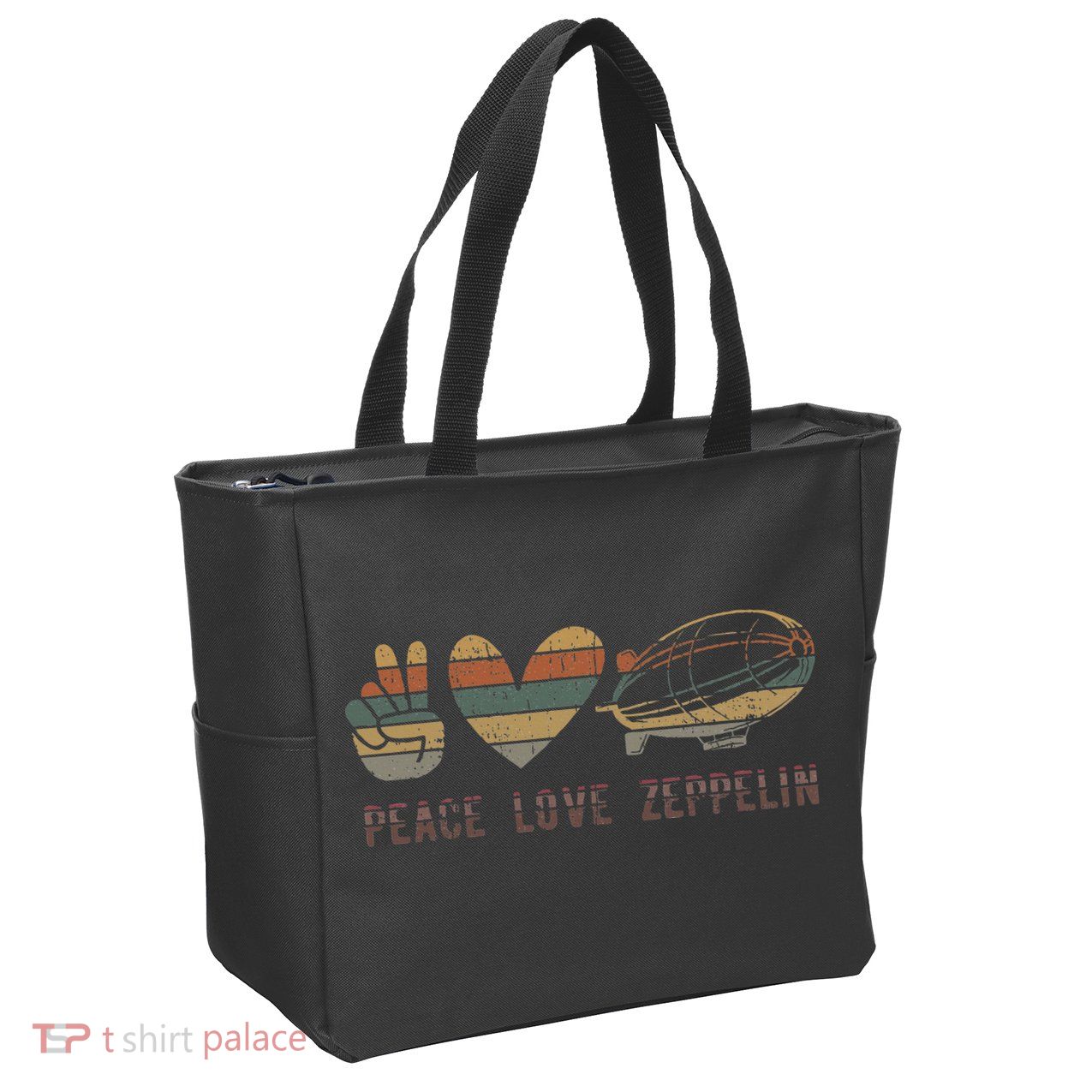 Zeppelin 70s Dirigible Blimp Airship Zepelin Zepplin Zip Tote Bag