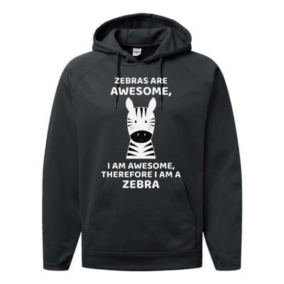 Zebras Are Awesome Zebra Performance Fleece Hoodie