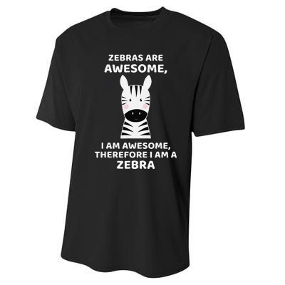 Zebras Are Awesome Zebra Performance Sprint T-Shirt