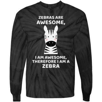 Zebras Are Awesome Zebra Tie-Dye Long Sleeve Shirt