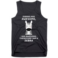 Zebras Are Awesome Zebra Tank Top