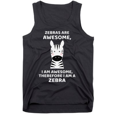 Zebras Are Awesome Zebra Tank Top