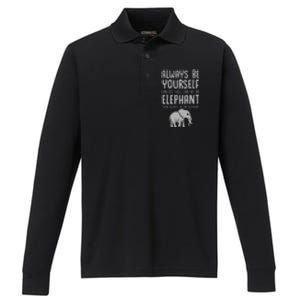 Zoo Animal Always Be An Elephant Performance Long Sleeve Polo